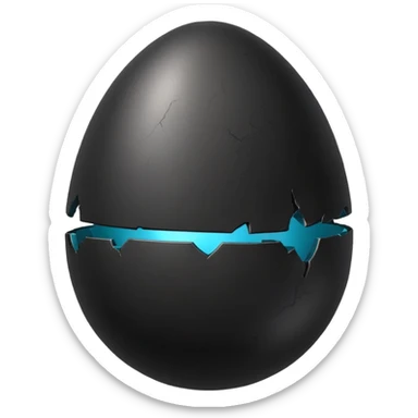 black egg cracked  sticker