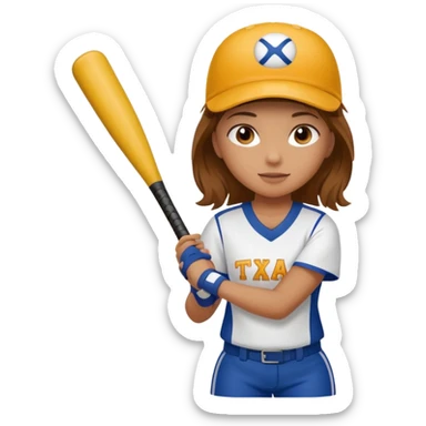 Girl playing softball sticker