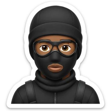 Ski mask black man sticker