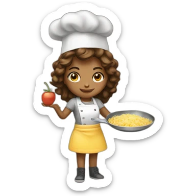 Girl is cooking scramble  sticker