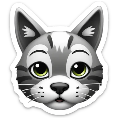 one paw limping tomcat black and white 3 legged sticker