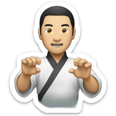 a chinese man doing kungfu sticker