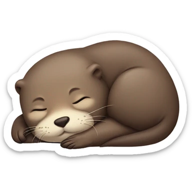 cute otter sleeping sticker