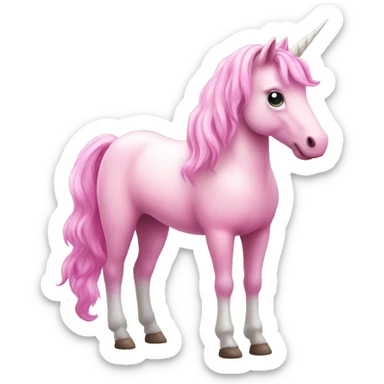 Pink full body unicorn  sticker