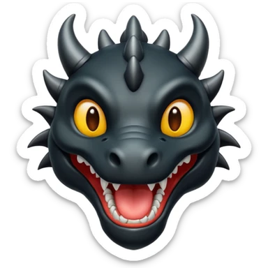 Black dragon with no teeth sticker