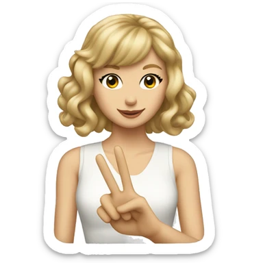 taylor swift making a peace sign sticker