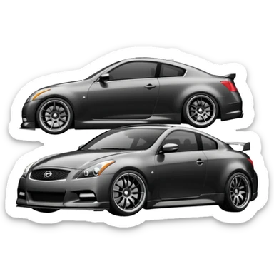 G37 coupe car lowered with dark mags darksliver car 10.5 rears sticker