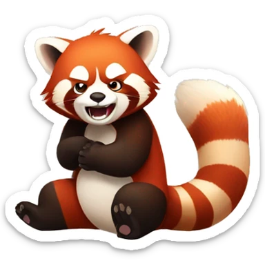 Red panda clenches his fist and is angry sticker