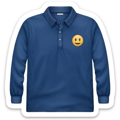 dark blue long sleeve collared top  sticker