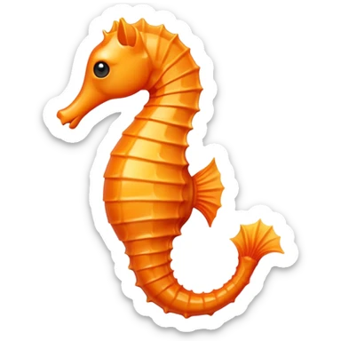 Orange seahorse sticker