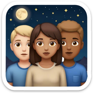 girl with boys at night sticker