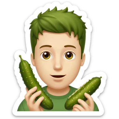 Ryan eating a pickle sticker