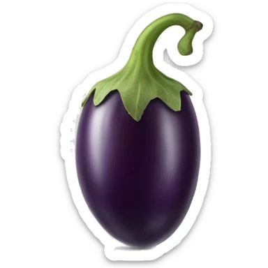 Eggplant with white tip sticker