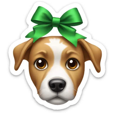 Dog with Christmas bow  sticker