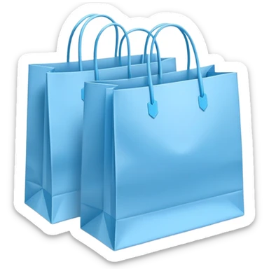 Bundle of Light blue shopping bags sticker