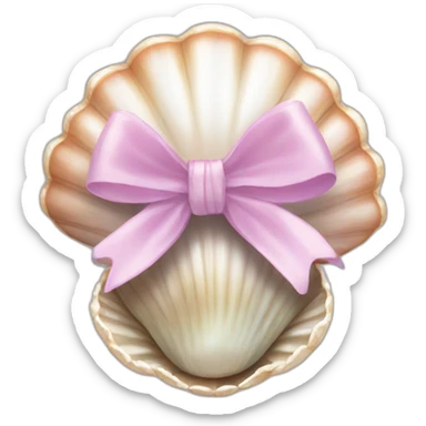 Pearl shell and bow sticker