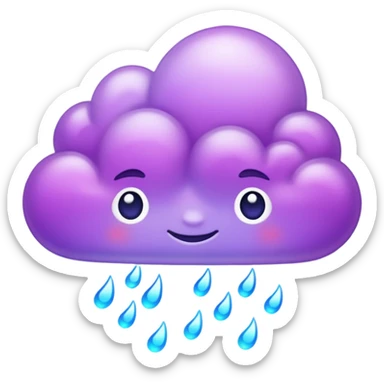 A glowing purple cloud with subtle sparkles around it. sticker