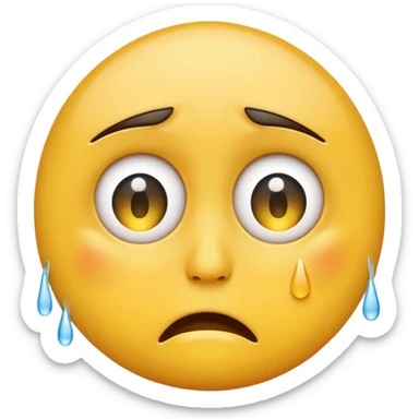 Crying emoji with only one eye sticker