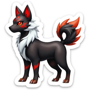 Shiny Gothic Exotic Futuristic Houndoom-Arcanine-Zorua-Torracat-Pokémon-Fakémon-hybrid-creature sticker