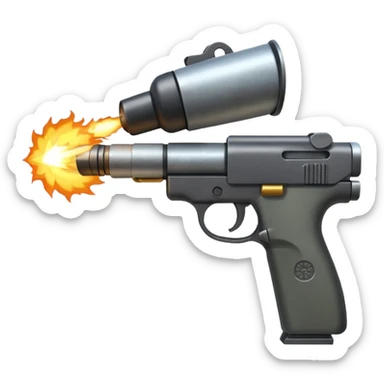 gun firing sticker