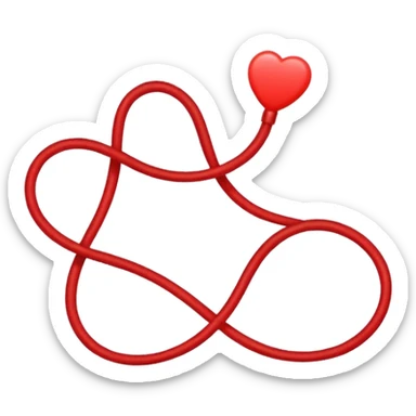 straight red string  sticker