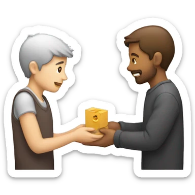 a person giving to the poor sticker