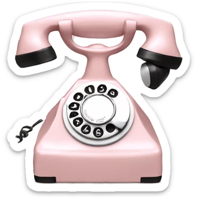 Vintage pale pink telephone sticker