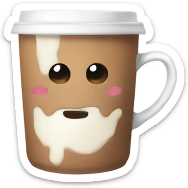 Coffe with milk in mug aesthetic  sticker