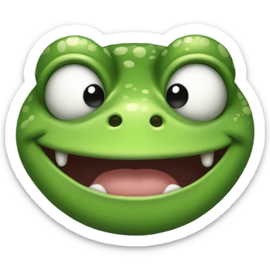 A frog with a malicious smil sticker