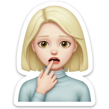 Girl pretending to choke herself  sticker