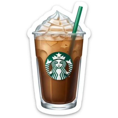 Starbuck ice coffee with ice cubes sticker