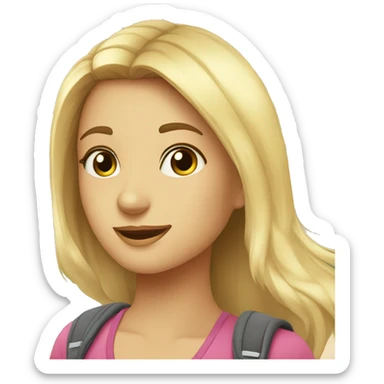 a poster announcing a girl who is going on a trip to the Canary Island of FUENTEVENTURA with her best friend sticker