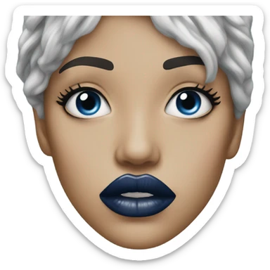 realistic dark blue lips sticker
