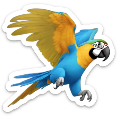 Blue And Gold Macaw Flying sticker