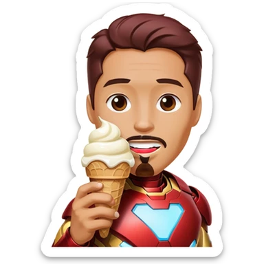 ironman eat icecream sticker