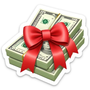 Money with bow on it sticker