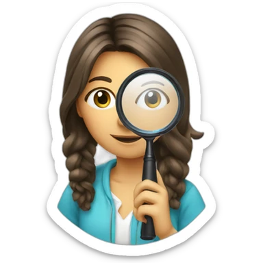 argentine girl with magnifying glass and pipe sticker