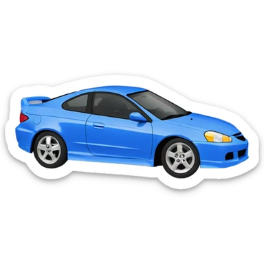 Blue 2002 Acura RSX hydroplaning, front end and rear end severely damaged   sticker