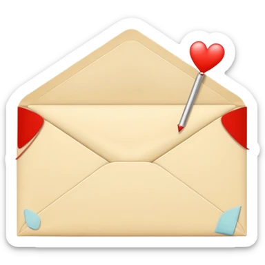 Cream-colored romantic Letter Envelope  sticker