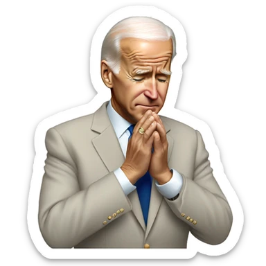 joe biden praying with his hands sticker