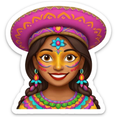 mexican girl with full painted face sticker