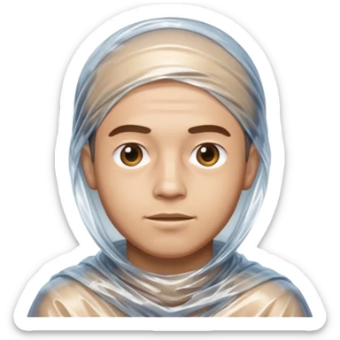 male body wrapped in plastic wrap sticker