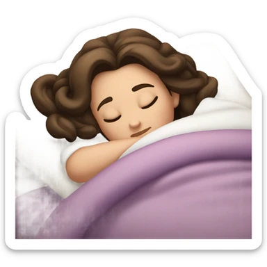 Sleeping brunette beauty princess Disney, bed, white skin sticker