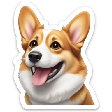 A corgi smiling with tongue out sticker