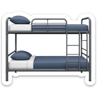 Sturdy metal frames, industrial style, used in hostels and dormitories. sticker