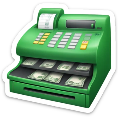 green cash register sticker