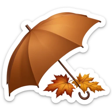 Brown Cozy umbrella autumn sticker