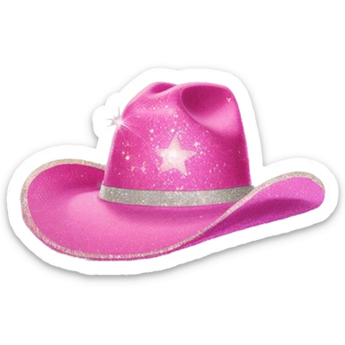 pink glittery cowgirl hat whit sherif star sticker