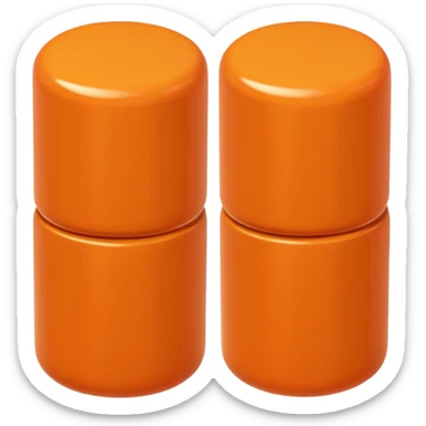 orange cylindrical pieces pill shaped on each end with no lines sticker