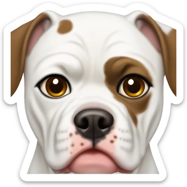 White American bulldog with brown spot right eye sticker